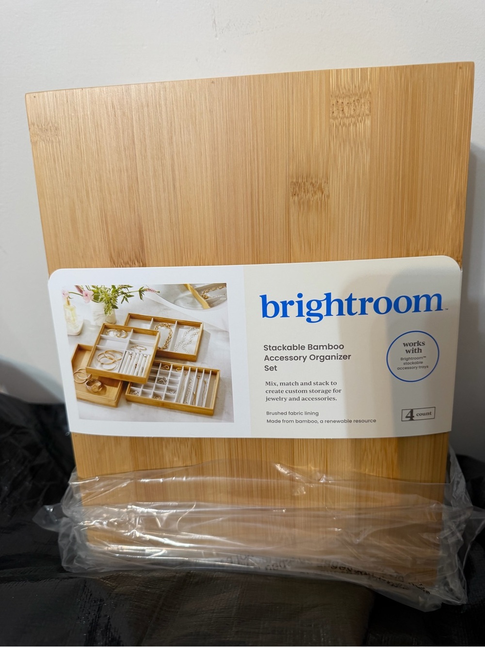 Brightroom Bamboo Stackable Jewelry Organizer Set - Natural